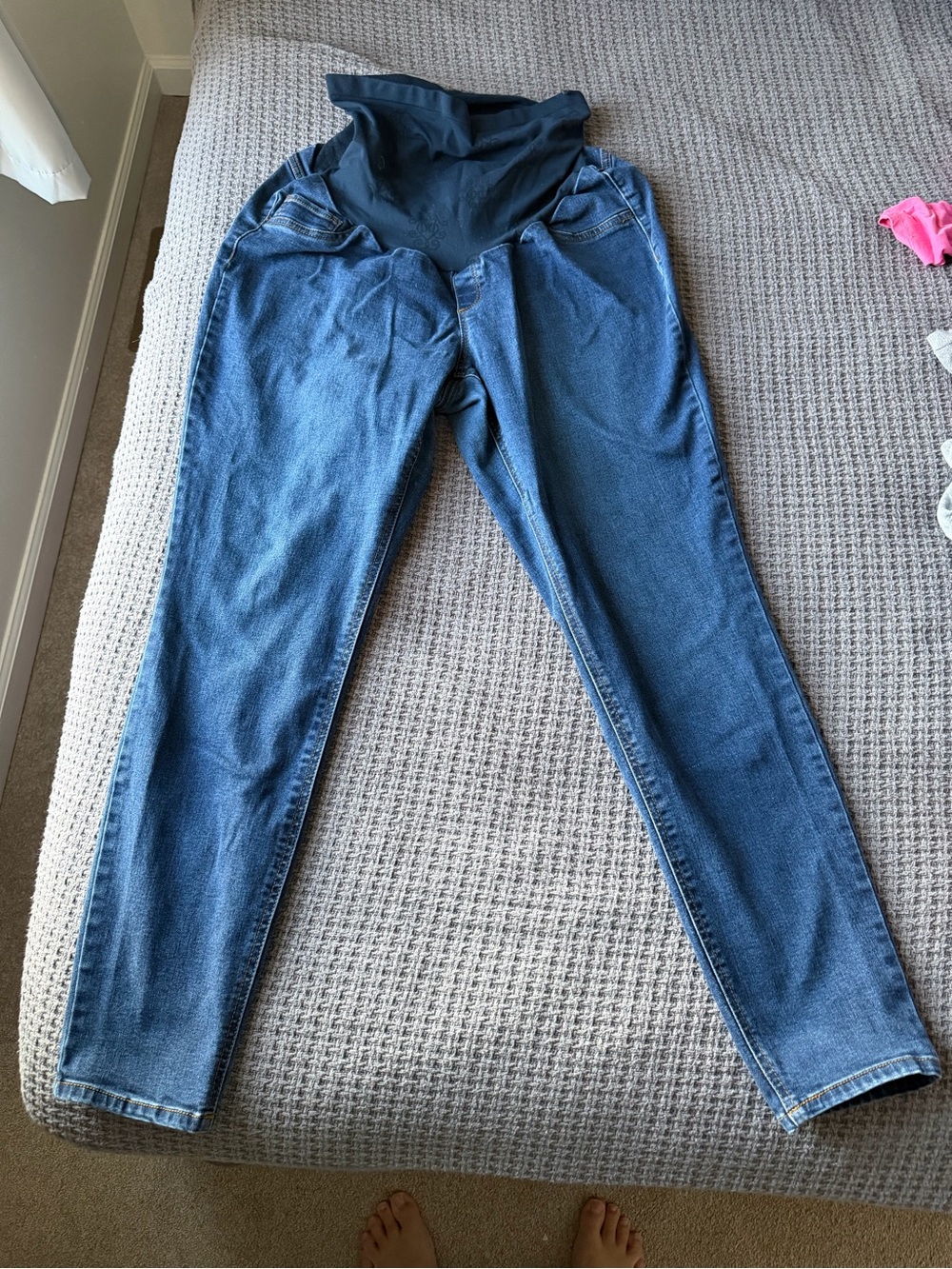 Jessica Simpson Dark Blue Maternity Skinny Jeans with Black Support Panel